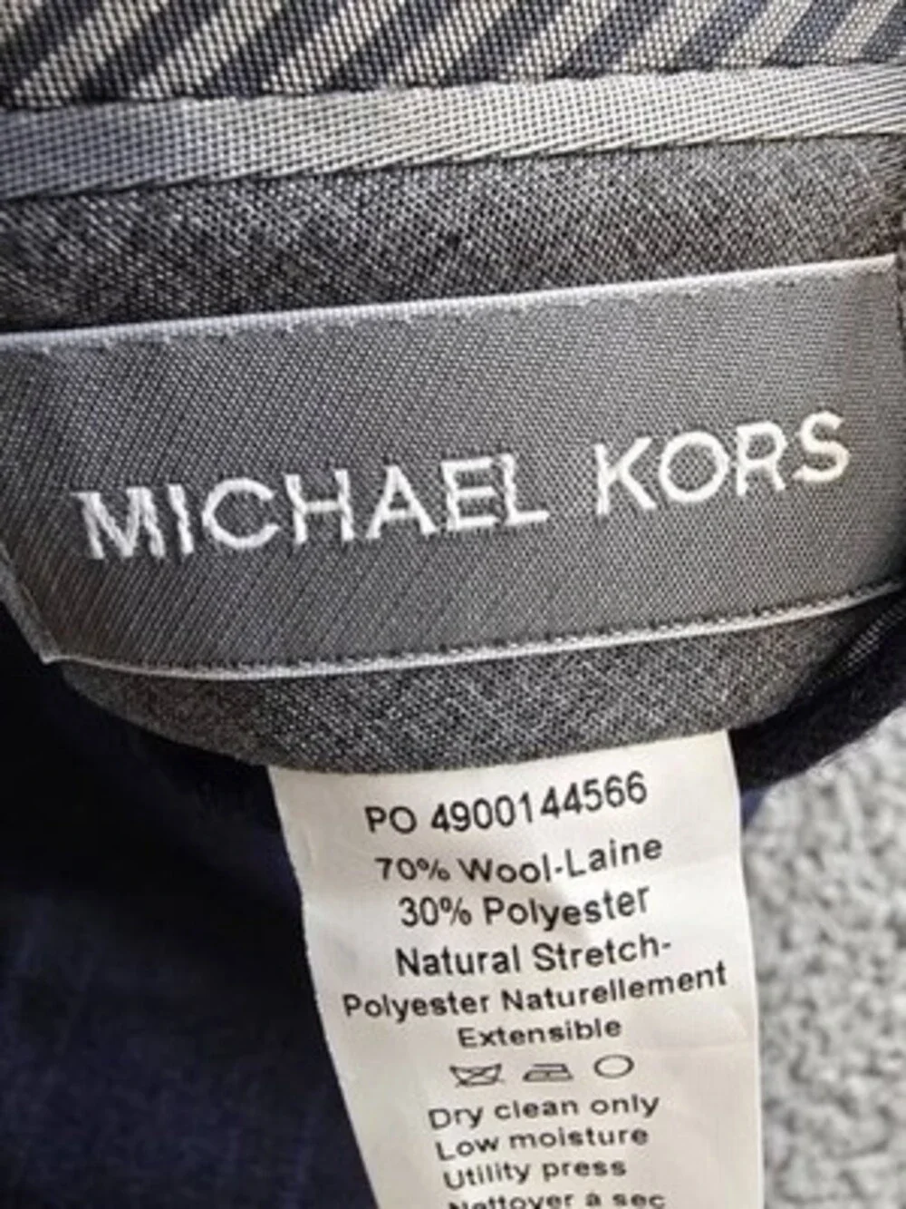 Michael Kors Classic-Fit Wool-Blend Suit Pants Men's 34W x 32L Midnight Plaid